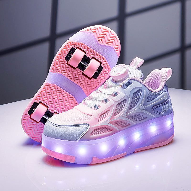 LED Flashing Kids Roller Skates - Breathable Mesh Design