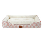 Thickened Warm Plaid PP Cotton Dog Bed - Cozy Pet Comfort 3