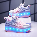 LED Flashing Kids Roller Skates - Breathable Mesh Design 3