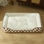 Thickened Warm Plaid PP Cotton Dog Bed - Cozy Pet Comfort 6