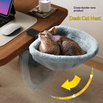 Folding Computer Desk Cat Bed - 2-in-1 Workspace & Pet Bed 9
