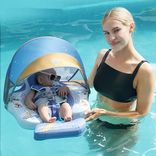 Anti-Rollover Baby Swim Ring with Sunshade | Mambobaby