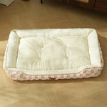 Thickened Warm Plaid PP Cotton Dog Bed - Cozy Pet Comfort 4