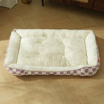 Thickened Warm Plaid PP Cotton Dog Bed - Cozy Pet Comfort 8